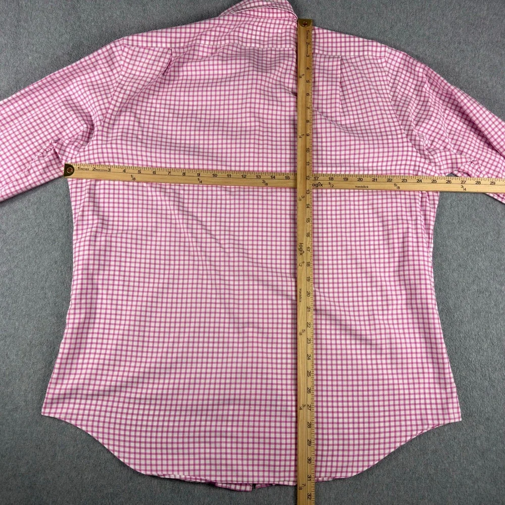 Polo Ralph Lauren Button Down Shirt Mens L Pink Blue Check Pony Logo